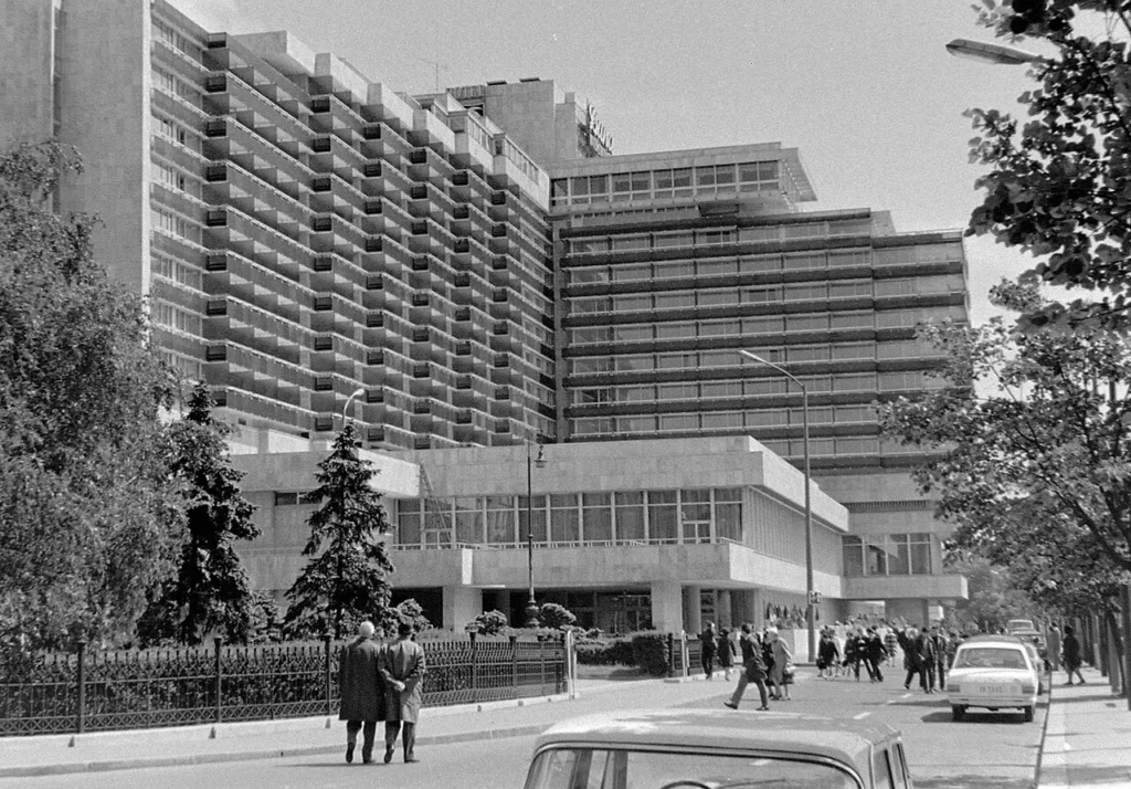Historic view of the Duna Intercontinental on the Danube Promenade in Budapest.