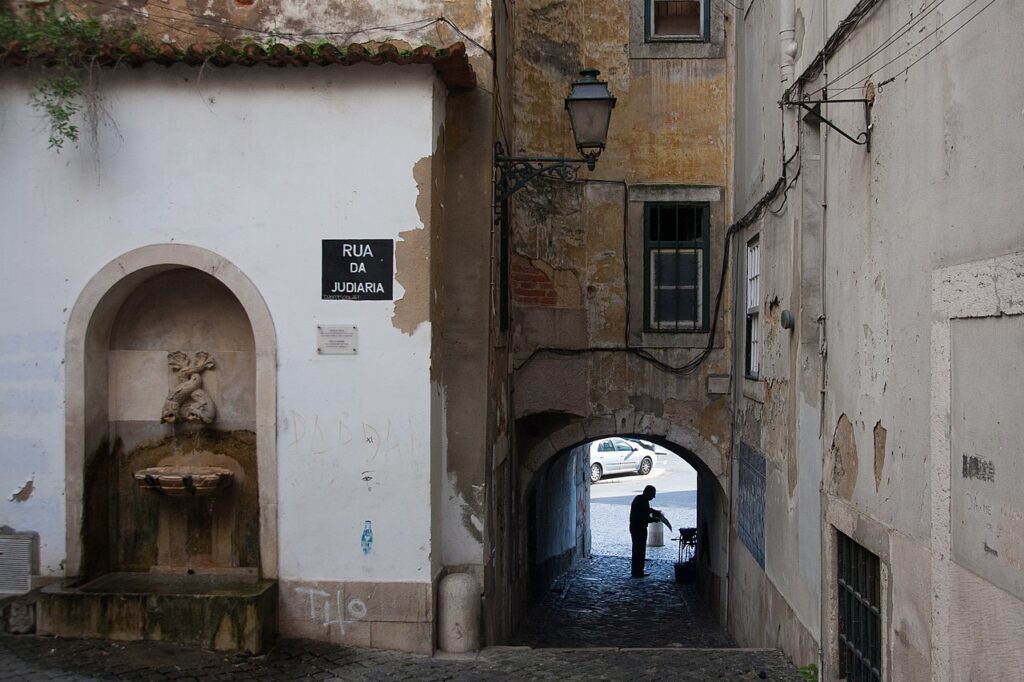 Street signs near Rua da Judiaria in Alfama.