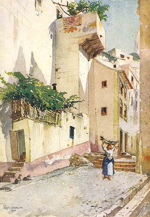 Historical illustration of Rua da Judiaria in Lisbon.