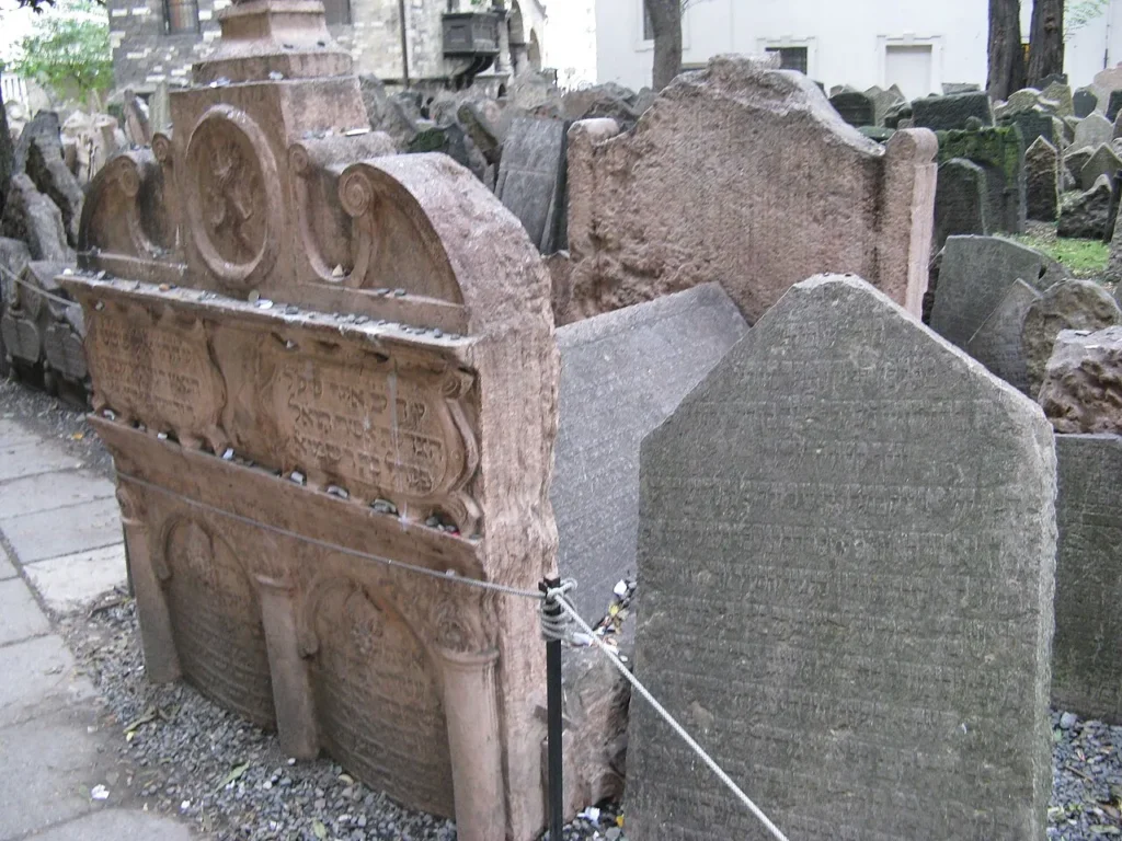 Gravestone of Avigdor Kara in the Old Jewish Cemetery in Prague.