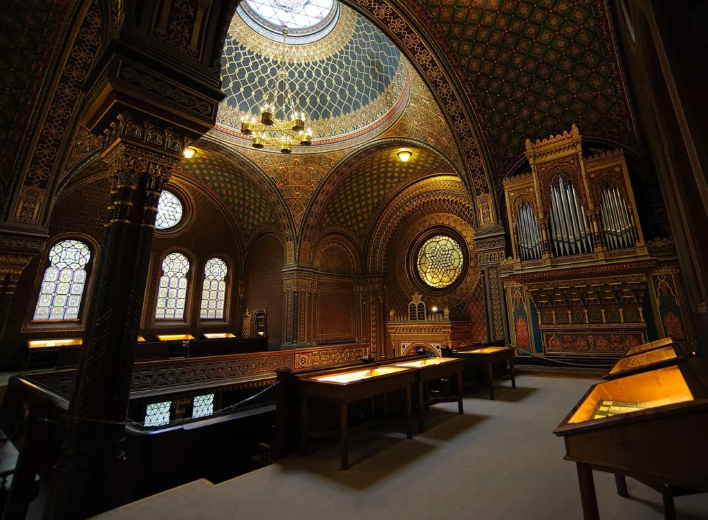 Interior of the Spanish Synagogue in Prague.