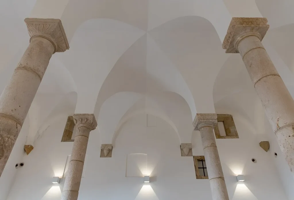 Vaulted interior of the former Synagogue of Tomar.