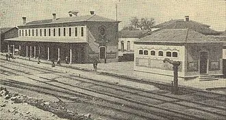 Historical photograph of Vilar Formoso railway station.